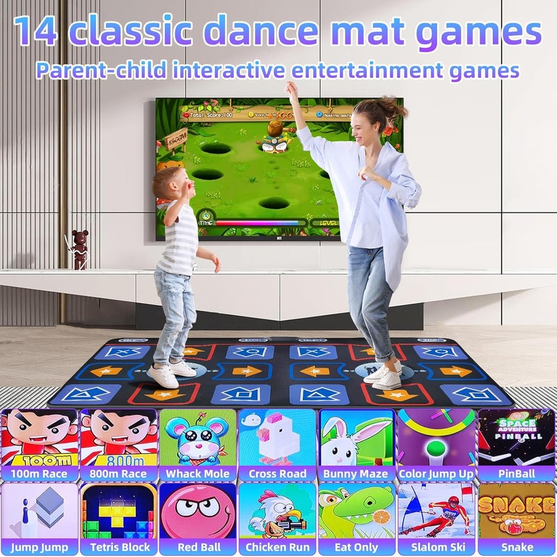 Damcoola Dance Mat for Adults and Kids - Plug and Play TV Electronic Dance Mat Game, Wireless Dance Pad, Fun Dance Fitness Games for Kids, Christmas and Boys and Girls Birthday Gift Ideas, Blue - Image 3